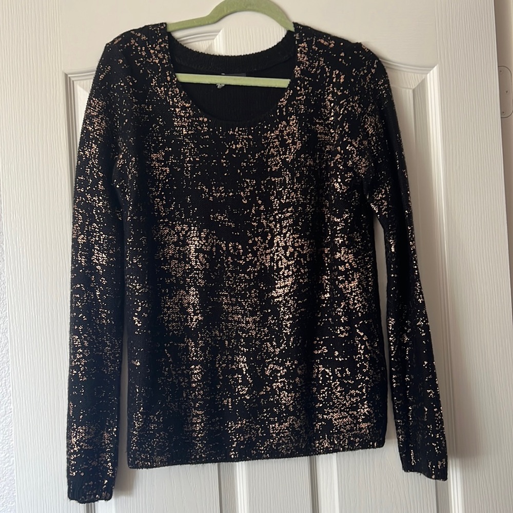 Black and metallic gold sweater